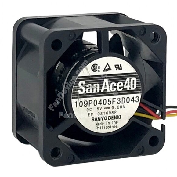 Sanyo Denki San Ace 40 109P0405F3D043 DC 5V 0.28A 4028 Axial Cooling Fan