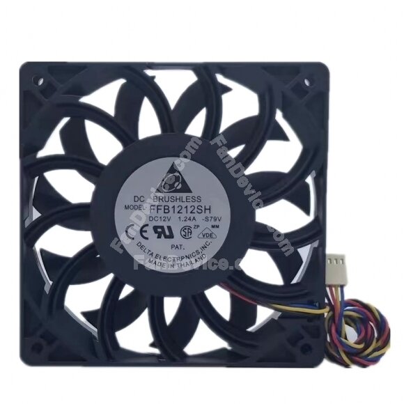 Delta FFB1212SH DC 12V 1.24A 2 Wires / 3 Wires / 4 Wires Axial Cooling Fan