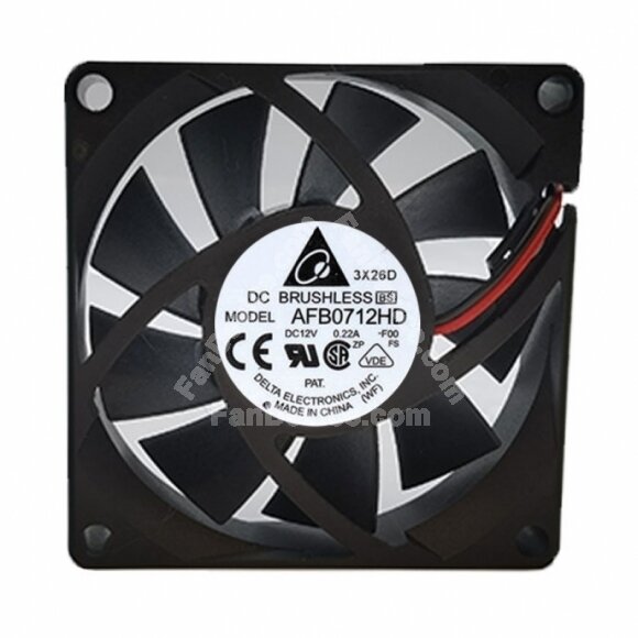 Delta AFB0712HD DC 12V 0.22A 2 Wires / 3 Wires Axial Cooling Fan
