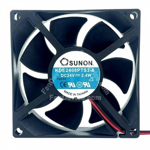 Sunon KDE2408PTS3-6 DC 24V 2.4W 2 Wires / 3 Wires Axial Cooling Fan