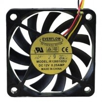 EVERFLOW R126010DU DC 12V 0.25A 2 Wires / 3 Wires Axial Cooling Fan