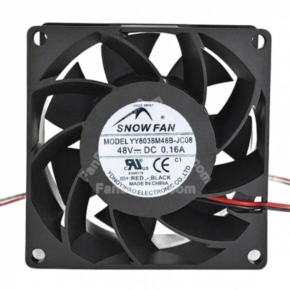 SNOWFAN YY8038M48B-JC08 DC 48V 0.16A 8038 Axial Cooling Fan