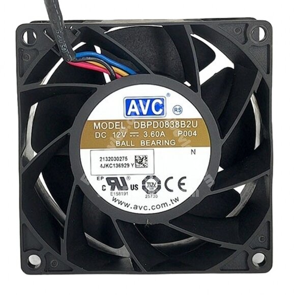 AVC DBPD0838B2U DC 12V 3.60A 8038 Axial Cooling Fan