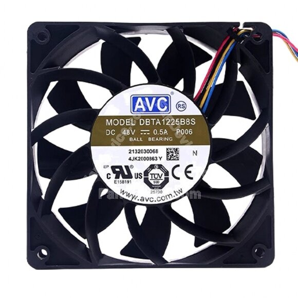 AVC DBTA1225B8S DC 48V 0.5A 12025 Axial Ball Bearing Cooling Fan