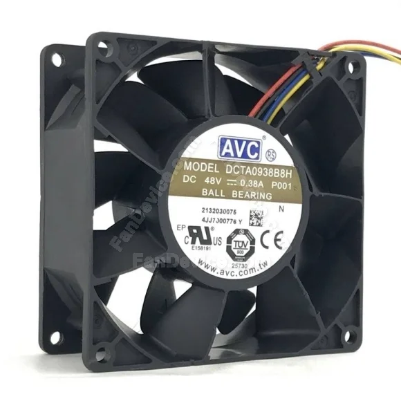 AVC DCTA0938B8H DC 48V 0.38A 2 Wires / 3 Wires / 4 Wires Axial Cooling Fan