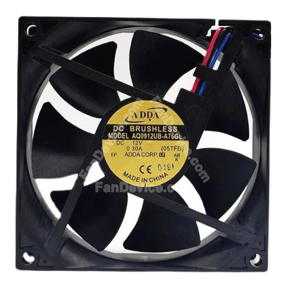 ADDA AQ0912UB-A76GL DC 12V 0.30A 9025 Axial Brushless Cooling Fan