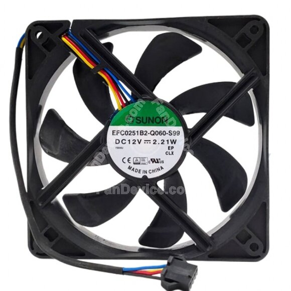 Sunon EFC0251B2-Q060-S99 DC 12V 2.21W 12025 Axial Cooling Fan