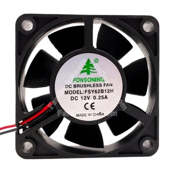 FONSONING FSY62B12H DC 12V 0.25A 6020 Axial Brushless Cooling Fan