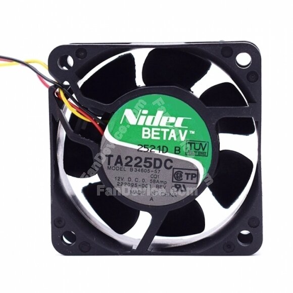 Nidec B34605-57 DC 12V 0.58A 2 Wires / 3 Wires Axial Cooling Fan