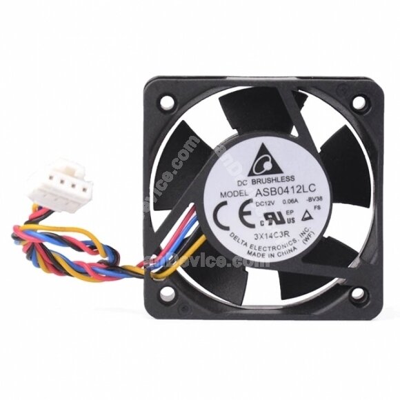 Delta ASB0412LC DC 12V 0.06A 2 Wires / 3 Wires / 4 Wires Axial Cooling Fan