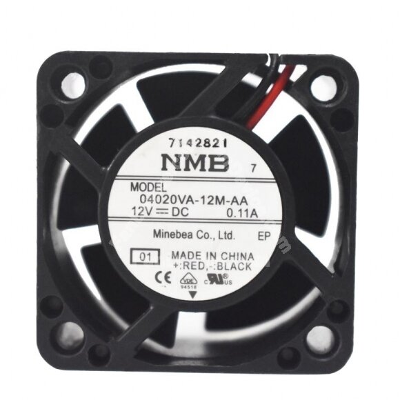 NMB 04020VA-12M-AA DC 12V 0.11A 2 Wires Axial Cooling Fan