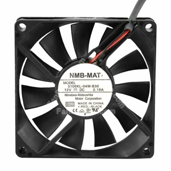 NMB-MAT 3106KL-04W-B30 DC 12V 0.16A 2 Wires / 3 Wires Axial Cooling Fan