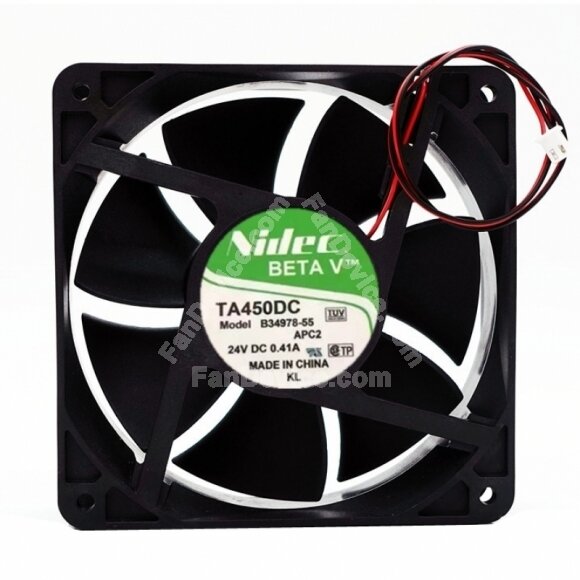 Nidec TA450DC B34978-55 B34978-16 B34978-68 DC 24V 0.41A 2 Wires Axial Cooling Fan