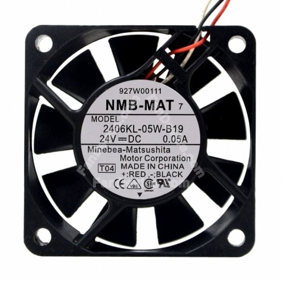 NMB 2406KL-05W-B19 DC 24V 0.05A 3 Wires Axial Cooling Fan