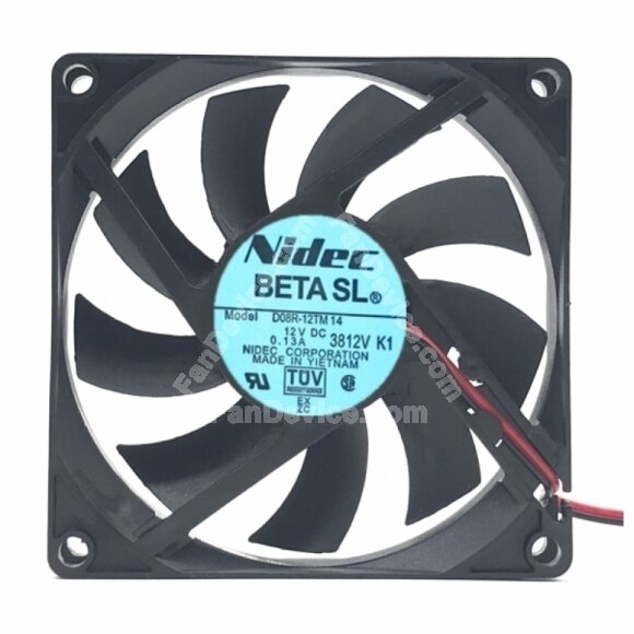 Nidec D08R-12TM14 DC 12V 0.13A 2 Wires / 3 Wires Axial Cooling Fan