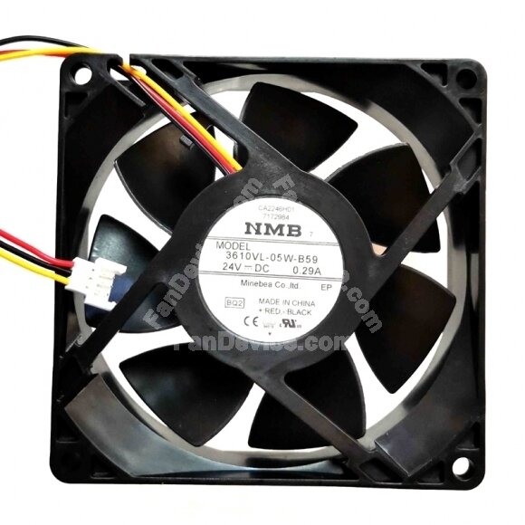 NMB 3610VL-05W-B59 DC 24V 0.29A 3 Wires Axial Cooling Fan
