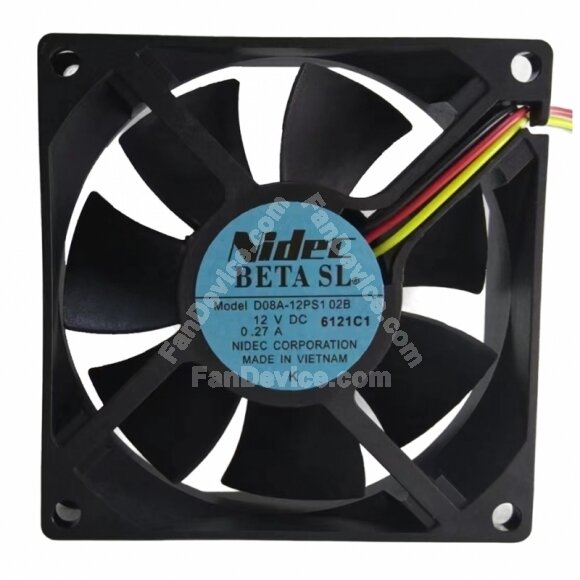 Nidec D08A-12PS1 02B DC 12V 0.27A 8025 Axial Cooling Fan