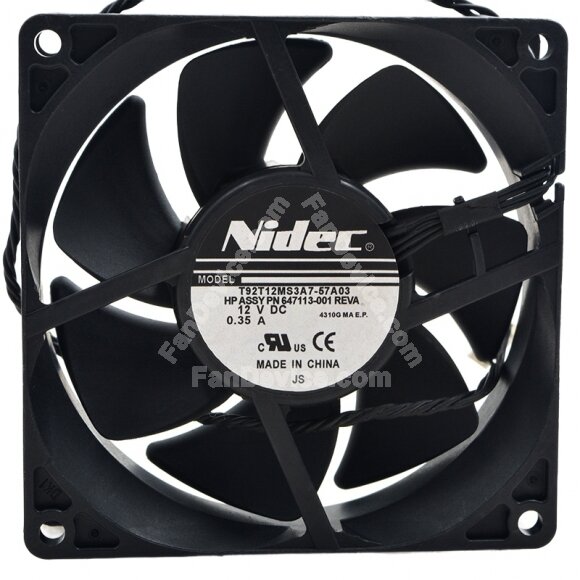 Nidec T92T12MS3A7-57A03 DC 12V 0.35A 9225 Axial Cooling Fan