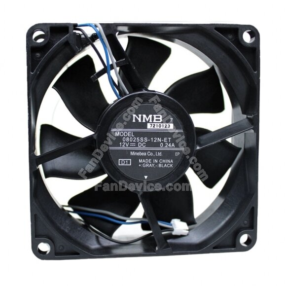 NMB 08025SS-12N-ET DC 12V 0.24A 8025 Axial Cooling Fan