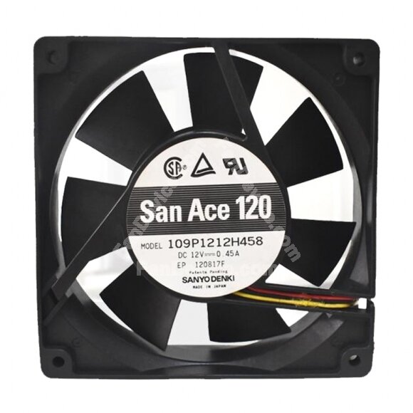 Sanyo Denki San Ace 120 109P1212H458 DC 12V 0.45A 12025 Axial Cooling Fan