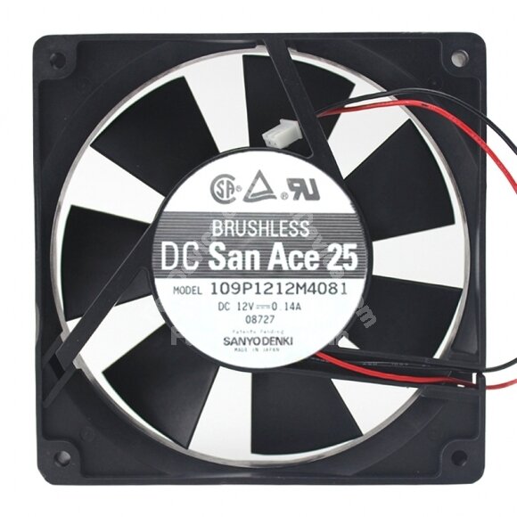 Sanyo Denki 109P1212M4081 DC 12V 0.14A 12025 Axial Brushless Cooling Fan