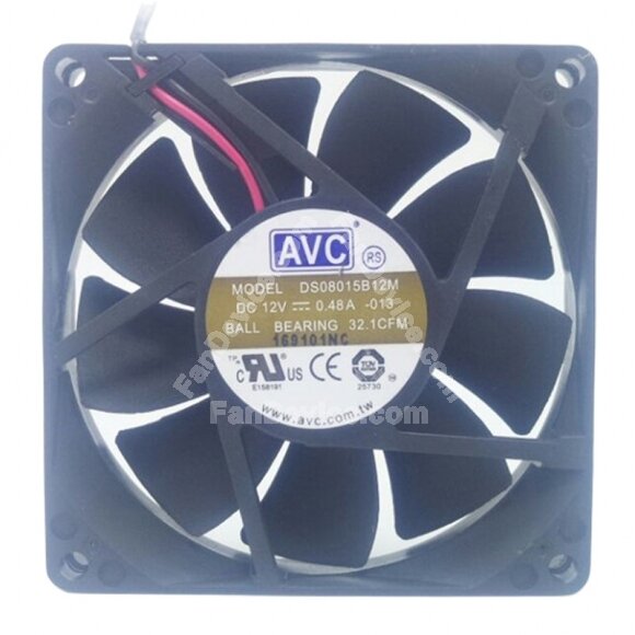 AVC DS08015B12M DC 12V 0.48A 8015 Ball Bearing Axial Cooling Fan