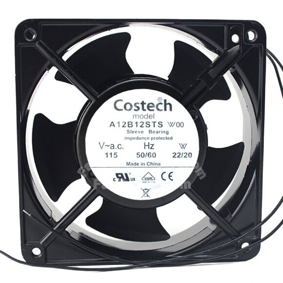 Costech A12B12STS AC 115V 22/20W 12038 Axial Sleeve Bearing Cooling Fan