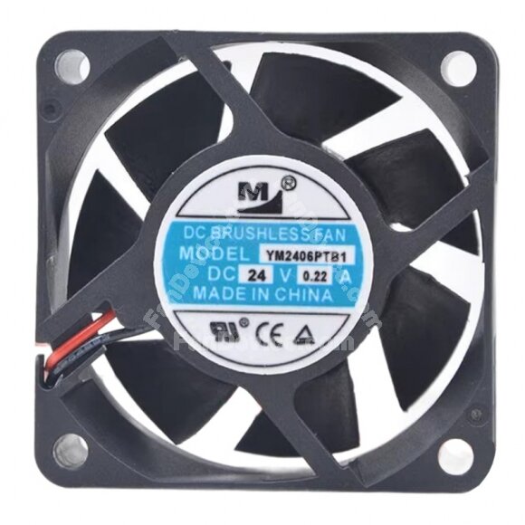 YM YM2406PTB1 DC 24V 0.22A 6025 Brushless Axial Cooling Fan