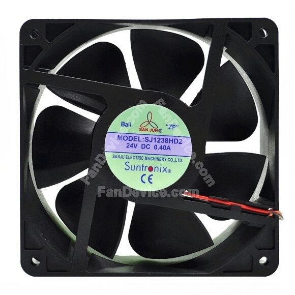 TAIJU SANJUN Suntronix SJ1238HD2 DC 24V 0.40A 2 Wires Axial Cooling Fan