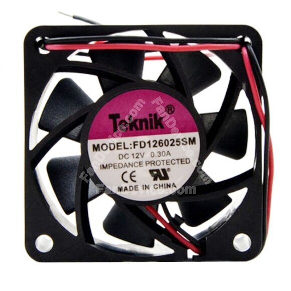 Teknik FD126025SM DC 12V 0.30A 6025 Axial Cooling Fan