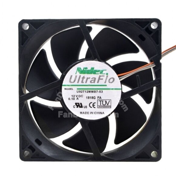 Nidec U92T12MMB7-53 DC 12V 0.10A 2 Wires / 3 Wires Axial Cooling Fan
