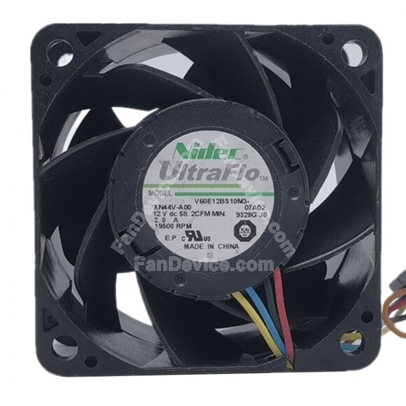 Nidec UltraFlo V60E12BS10M3-07A02 DC 12V 2.0A 6038 Axial Cooling Fan