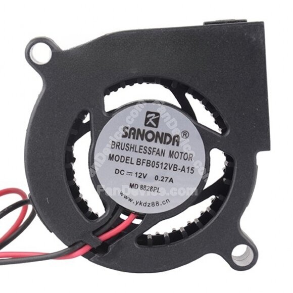 SANONDA BFB5012VB-A15 DC 12V 0.27A 2 Wires Brushless Blower Cooling Fan