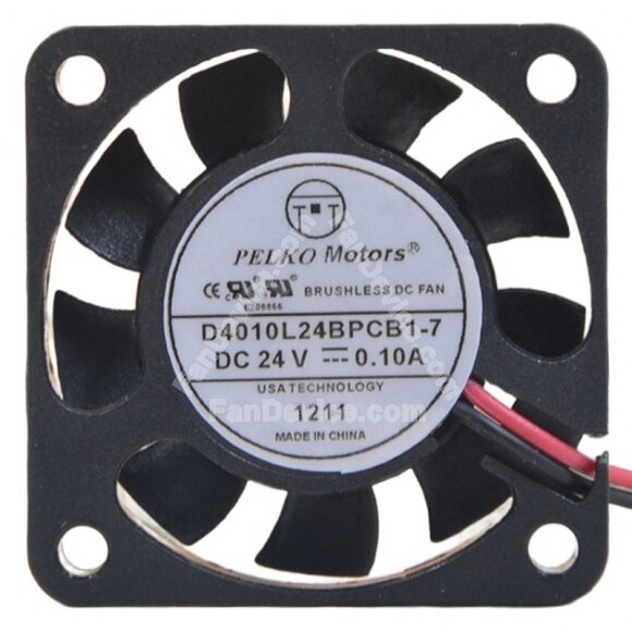 PELKO Motors D4010L24BPCB1-7 DC 24V 0.10A 2 Wires Brushless Axial Cooling Fan