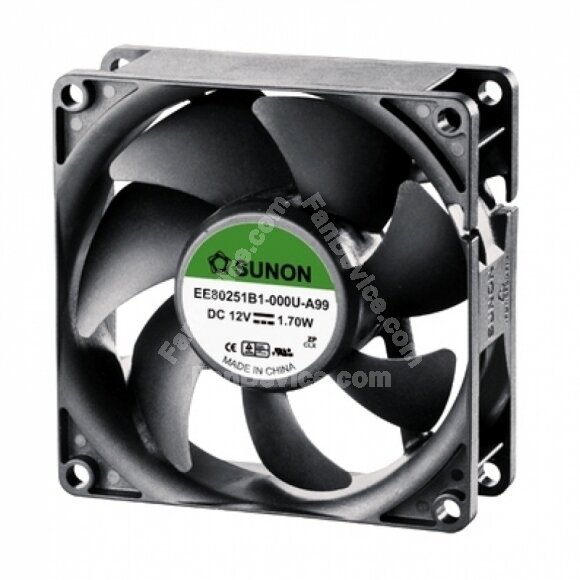 Sunon EE80251B1-000U-A99 DC 12V 1.70W 2 Wires Axial Cooling Fan