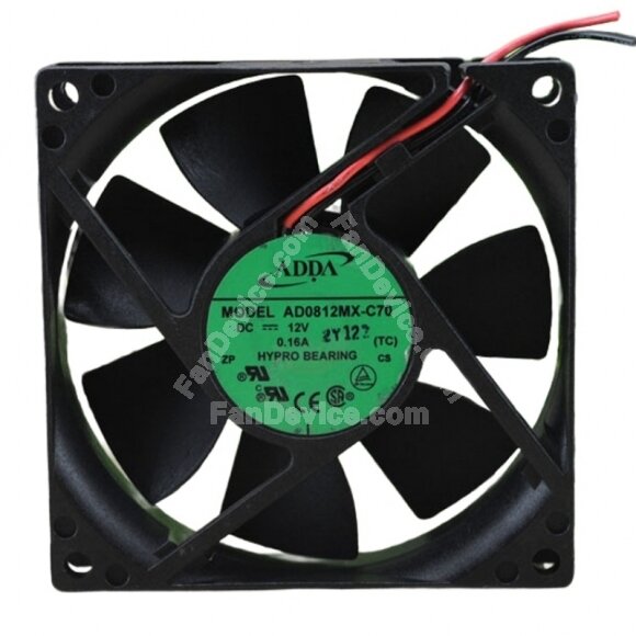 ADDA AD0812MX-C70 DC 12V 0.16A 2 Wires / 3 Wires Axial Cooling Fan