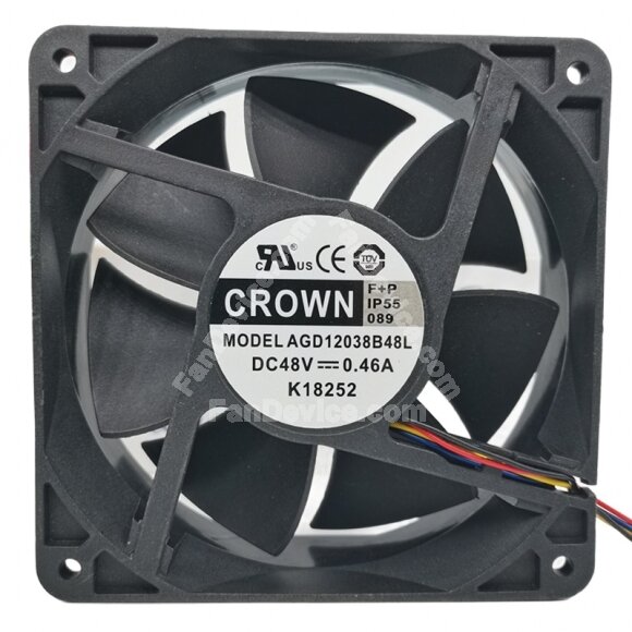 CROWN AGD12038B48L DC 48V 0.46A 12038 IP55 Waterproof PWM Axial Cooling Fan