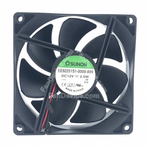 Sunon EE92251S1-0000-A99 DC 12V 2.0W 2 Wires Axial Cooling Fan
