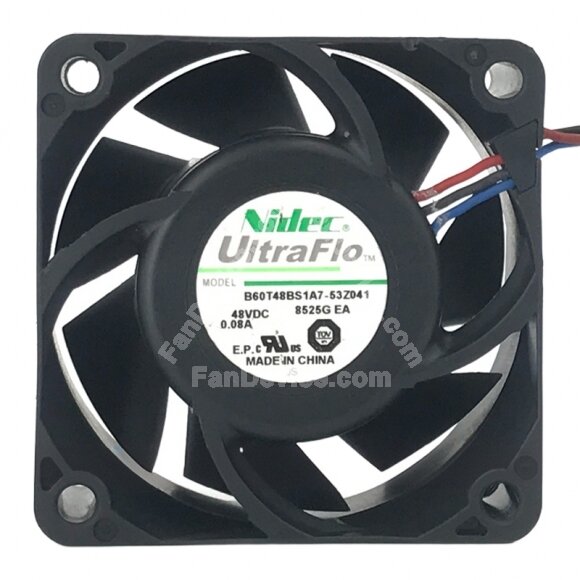 Nidec UltraFlo B60T48BS1A7-53Z041 DC 48V 0.08A 6025 Axial Cooling Fan