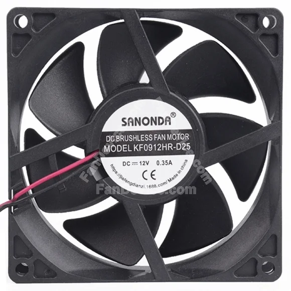 SANONDA KF0912HR-D25 12V 0.35A 2 Wires Axial Fan