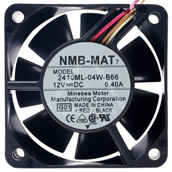 NMB-MAT 2410ML-04W-B66 DC 12V 0.40A 4 Wires 6025 PWM Axial Cooling Fan