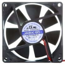 JAMICON JF0825S2SR-R DC 24V 0.17A 2 Wires Sleeve Bearing Axial Fan