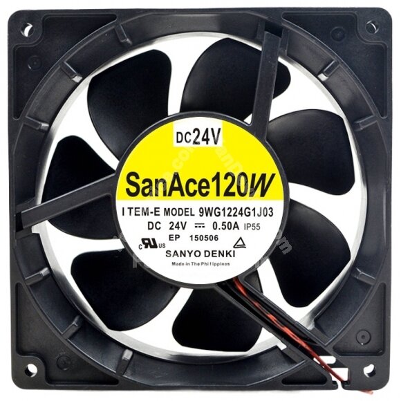 Sanyo Denki 9WG1224G1J03 DC 24V 0.50A 12038 IP55 Waterproof Axial Fan