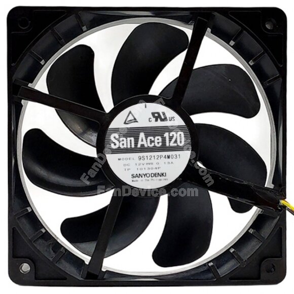 Sanyo Denki 9S1212P4M031 DC 12V 0.13A 2 / 3 / 4 Wires 12025 Axial Fan