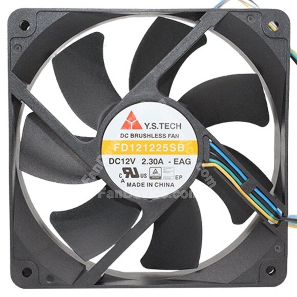 Y.S.TECH FD121225SB 12V 2.30A 4 Wires Axial Cooling Fan