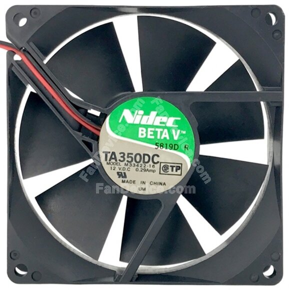Nidec M33422-16 12V 0.29Amp 2 Wires Axial Cooling Fan