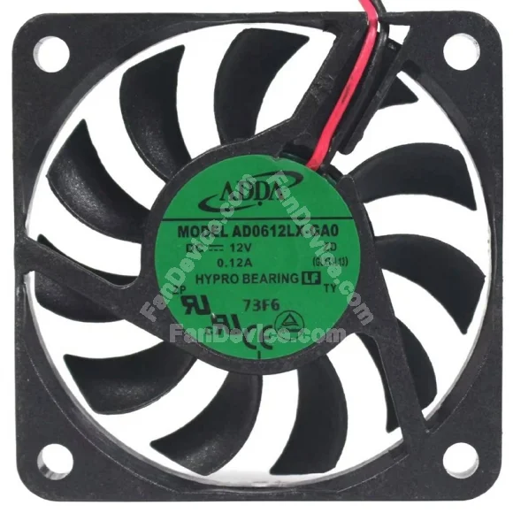 ADDA AD0612LX-GA0 12V 0.12A 2 Wires Axial Cooling Fan