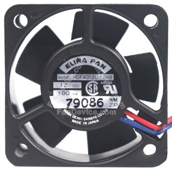 ELINA FAN HDF4012L-12HB 12V 100mA 2 Wires Cooling Fan