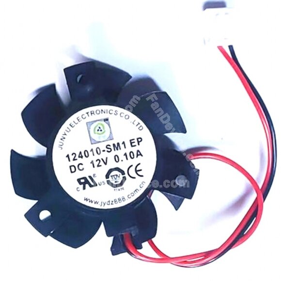 JUNYU 124010-SM1 12V 0.10A 2 Wires Cooling Fan