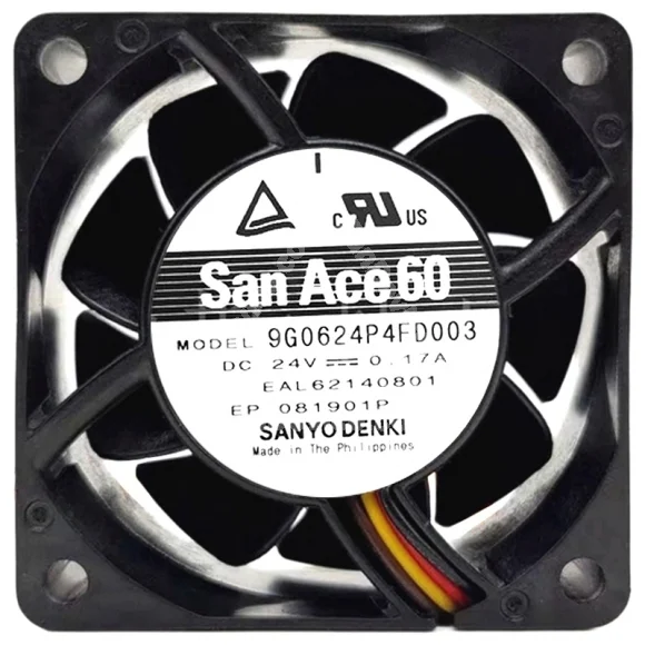 Sanyo 9G0624P4FD003 24V 0.17A 4 Wires Axial Cooling Fan